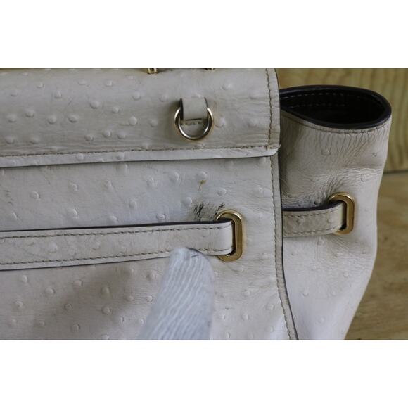 Coach Bag Women White Ostrich Print Blake Flap Carryall No Strap View Photos - Picture 13 of 16